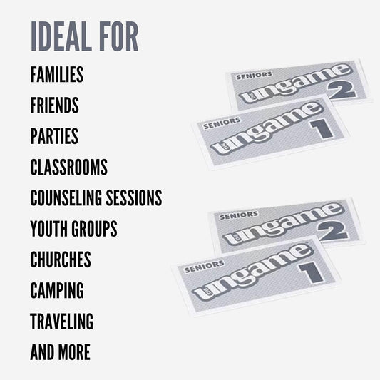 Pocket UNGAME - Seniors Edition - Non-Competitive Card Game for Seniors to Discuss, Share Values & self Express - Take a Walk Down Memory Lane - Age 55+