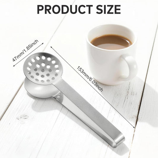 6×1.85Inch Stainless Steel Tea Bag Squeezer Tongs Durable Teabag Filter Coffee Spoon Clamp Tea Strainer Dispenser Accessories for Gripping Lemon Slice Tea Drinkers