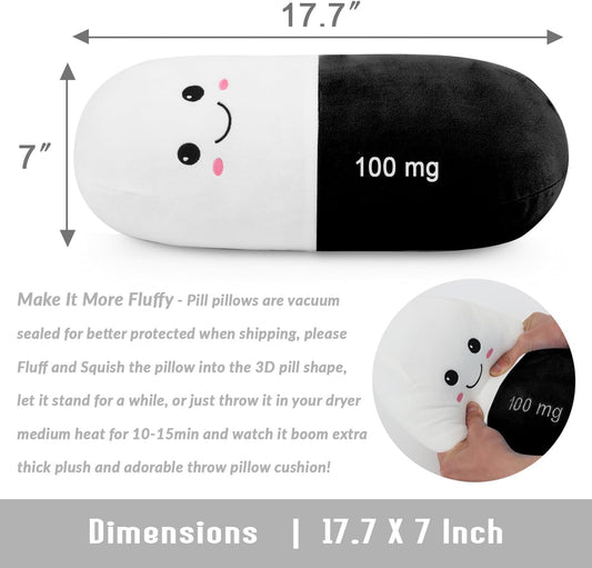 Cervical Neck Roll Pill Pillow, Cylinder Bolster Chill Pillows with Washable Cover, Round Neck Pillows Support for Bed Sleeping, Designed for Head, Neck, Lumbar, Legs Back and Yoga (Grey, M)