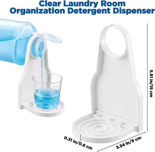 2 Pack Laundry Detergent Dispenser Cup Holder Drip Catcher | Organizer Firmly Holds on Bottle Spouts for No More Leaks or Mess in Laundry Room Organization