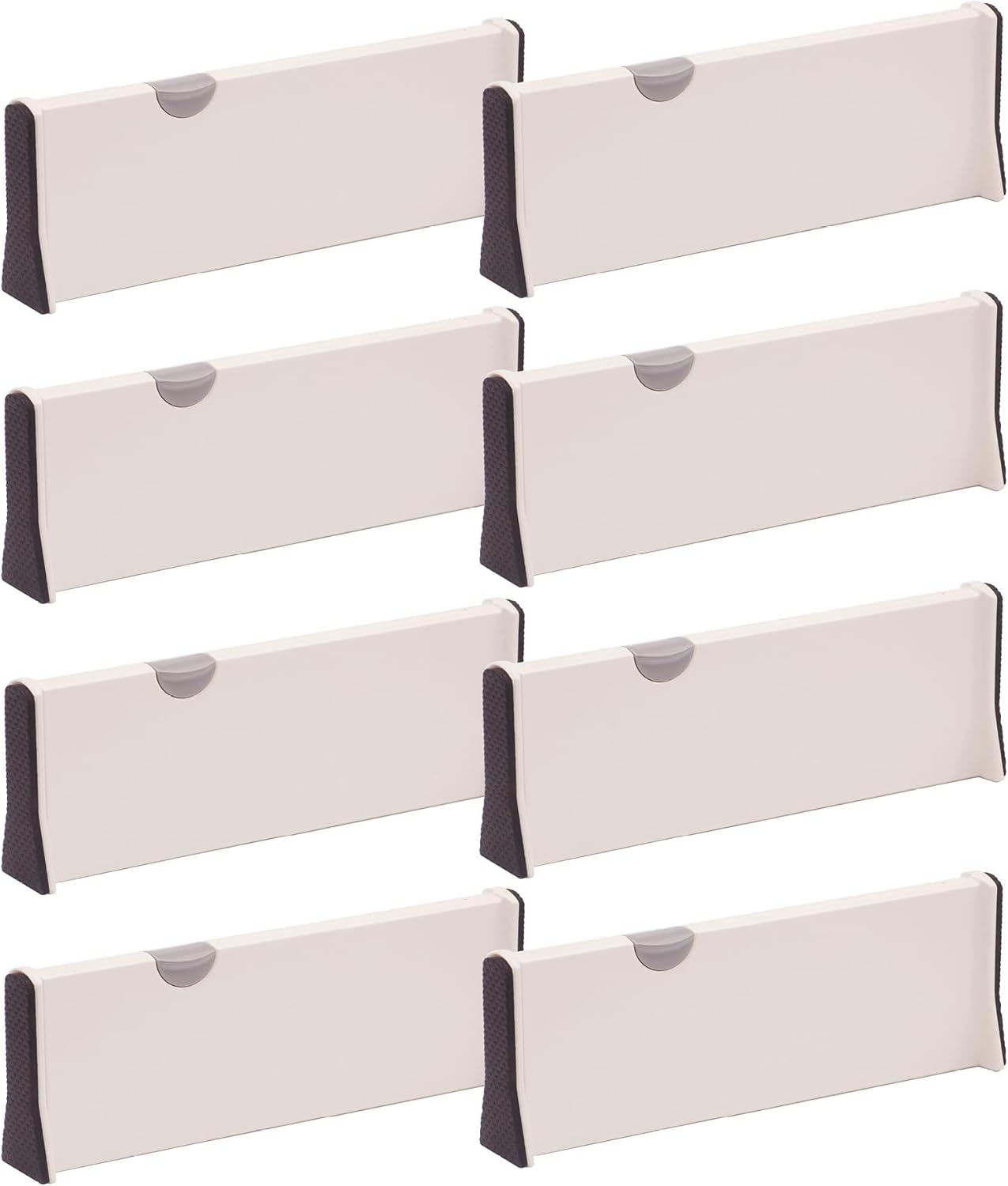 TENABORT Set of 8 Adjustable Drawer Dividers Organizer Separators Plastic Dresser Organizer for Bedroom, Bathroom, Closet, Office Desk, Kitchen Storage