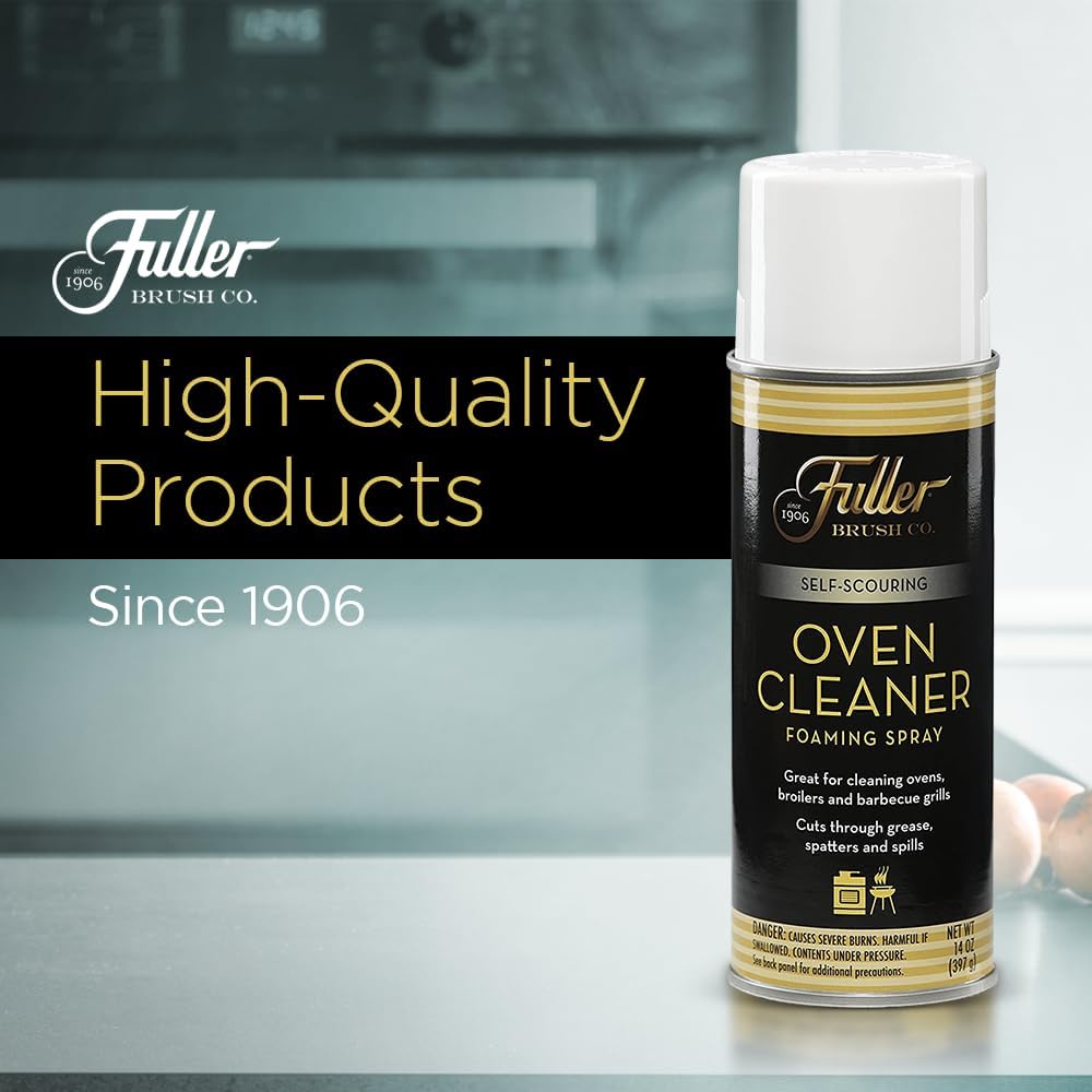 Fuller Brush Heavy Duty Oven Cleaner Spray - Fume Free, Self-Scouring Foam Cuts Baked-On Grease in 10 Min - No Harsh Smell, Minimal Scrubbing - Ovens, Broilers, Grills & Stainless Steel, 14 oz USA