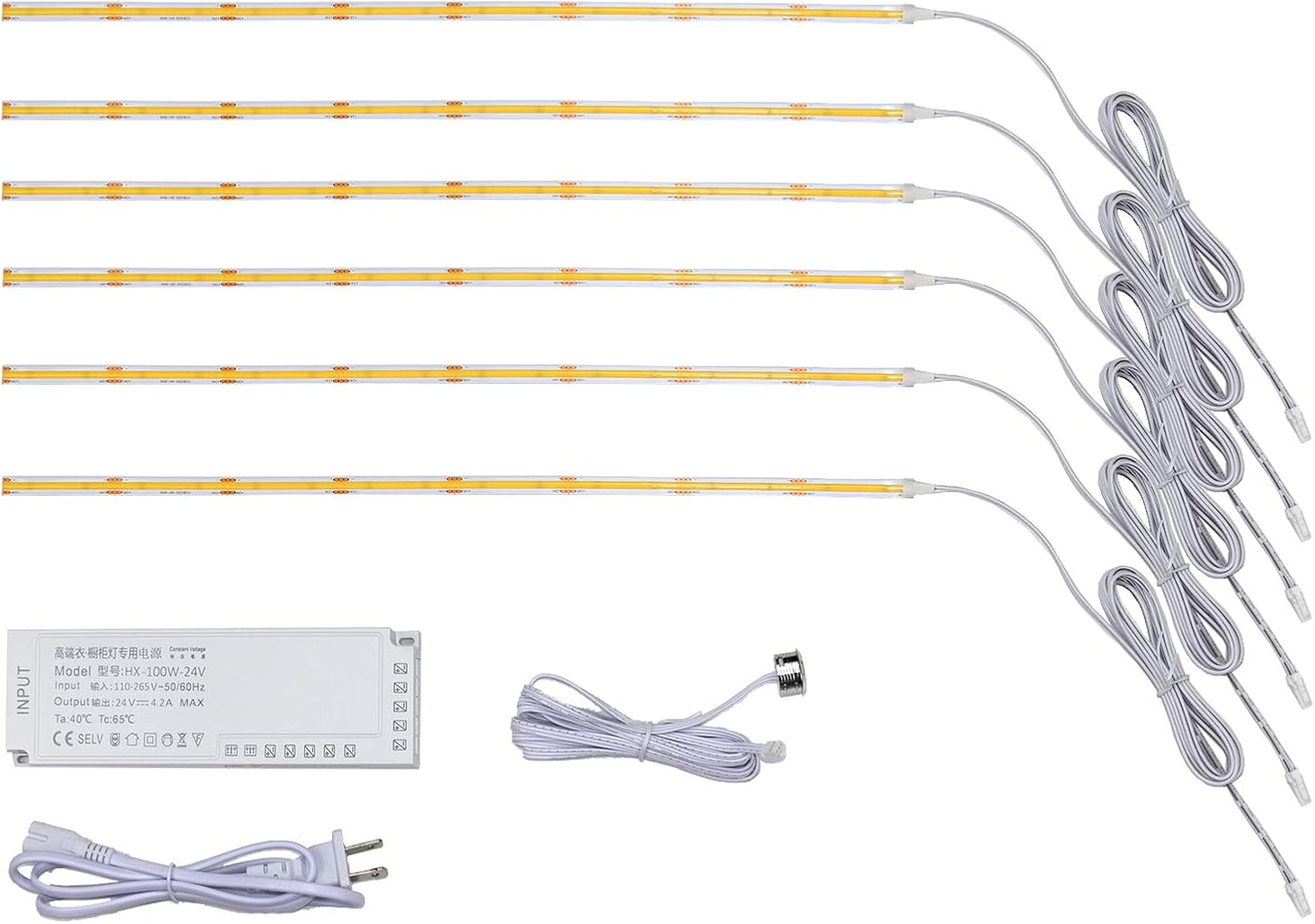 4 x 5Ft Under Cabinet Lights Kit, Motion Sensor COB LED Strip,for Kitchen Cabinets,Cupboards, Closets, Stairs, Pantry,Shelf, Desk, and Bed (Warm White 3000K, 4 * 5Ft)