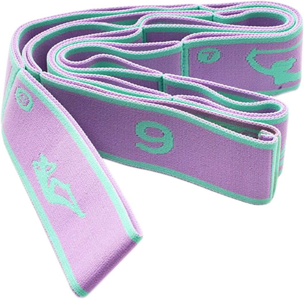 9 Loops Elastic Yoga Strap - Adjustable Stretching Band for Physical Therapy, Dance, Pilates & Gymnastics, Multi-Loop Exercise Band for Flexibility, Home Workout