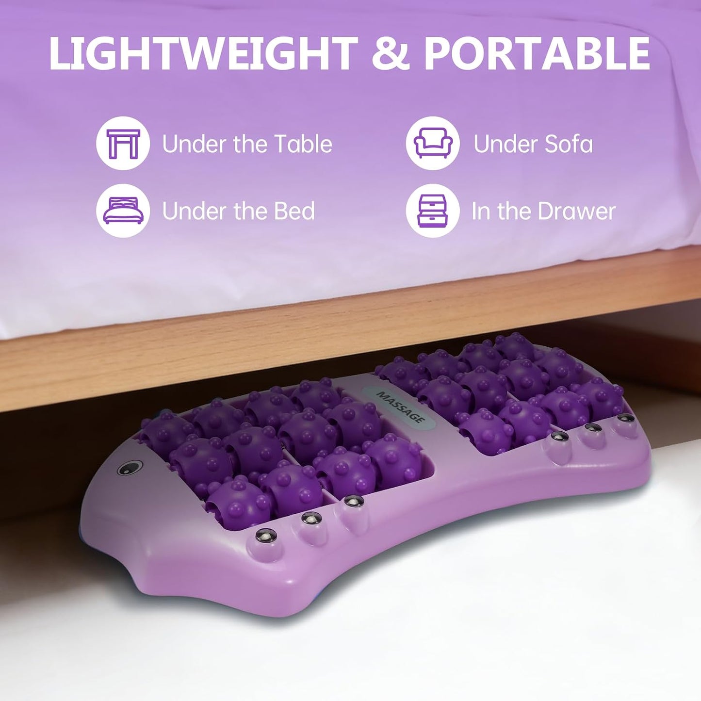 Foot Roller Massager for Plantar Fasciitis Pain Relief, Large Size Under Desk Feet Massage, Manual Acupressure Tool, Eases Pain & Cold Feet, Boosts Circulation, Split Portable & Washable