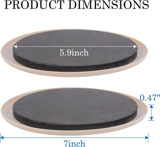 Furniture Sliders for Carpet, 8 Pcs 7" Round Furniture Moving Sliders, Heavy-Duty Furniture Movers - Reusable Carpet Sliders, Move Any Item Quickly, Easily and Safe!