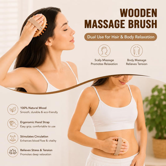 5PCS Wood Therapy Massage Tools Set, Maderoterapia Lymphatic Drainage Massager, Professional Maderoterapia Kit Cellulite Massager for Body Contouring,Relief Muscle, Gua Sha Facia Tools