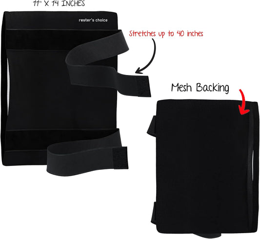 Rester's Choice Ice Pack Wrap Holder with Adjustable Straps for Large Ice Pack 11"-14.5"