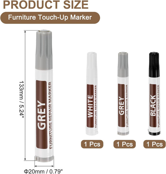 uxcell Furniture Repair Wood Markers, 3 Pcs 3 Colors Touch Up Filler Sticks, Oil Based Paint Markers for Scratches, Tables, Wood Floors, Cabinet, Carpenters, Cover Ups