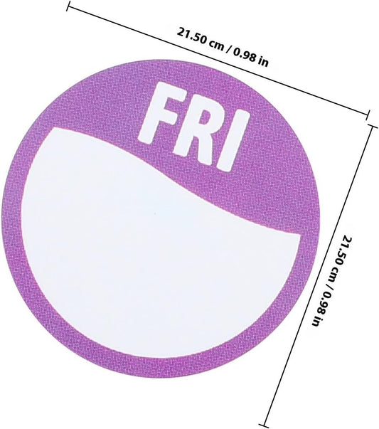 7 Rolls of Removable Weekday Stickers for Inventory Management, Copper Sticker Material, Practical Usage Labels for Bakery Shops and Restaurant Food Rotation