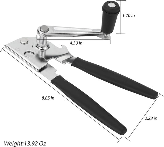 Heavy-Duty Commercial Manual Crank Can Openers,Rubber-Coated Long Handles | Easy to use, Ergonomic,Works Great on #10 Cans,for Restaurants,Home Kitchens,Seniors & Arthritis