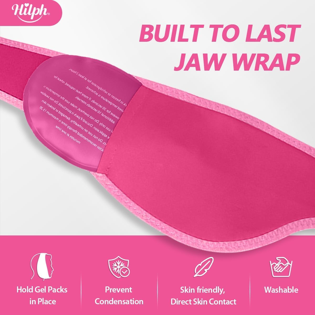 Hilph Wisdom Teeth Ice Pack Head Wrap, Face Ice Pack for Jaw Oral Surgery | Large Jaw Ice Wrap with 4 Hot Cold Gel Packs, Pain Relief for TMJ, Tonsillectomy, Wisdom Teeth Recovery Must Haves, Blue