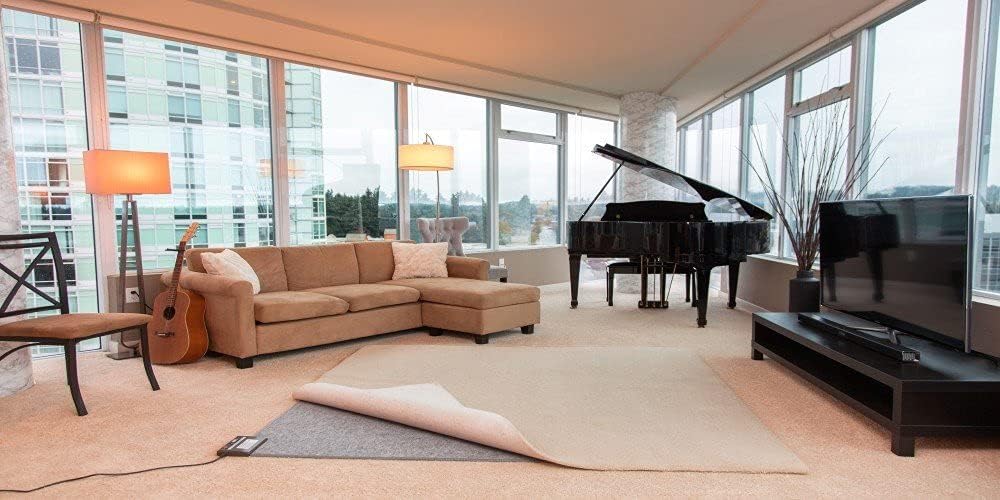 Hot Carpet Under Rug Instant Radiant Floor Heater Electric Mat Heated Area Rug Great for Yoga (720 Watt 92" x 76.5" Inches) Made in Seattle WA