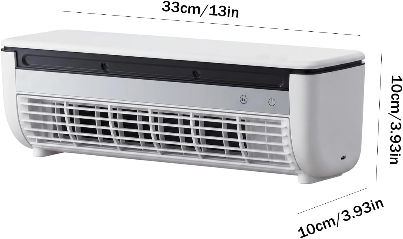 Portable Wireless Wall Air Conditioner Fan, Table & Wall Mounted Cooling Mist Fan with 3 Modes, Semiconductor Rechargeable AC Fan with Remote for Kitchen Office Indoor