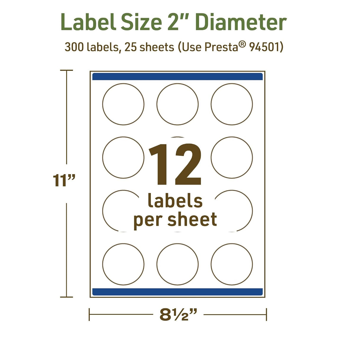 Avery Dissolvable Round Labels, Sure Feed Technology, 2" Diameter, Matte White, Print-to-The-Edge, Laser/Inkjet Printable, 60 Labels Total