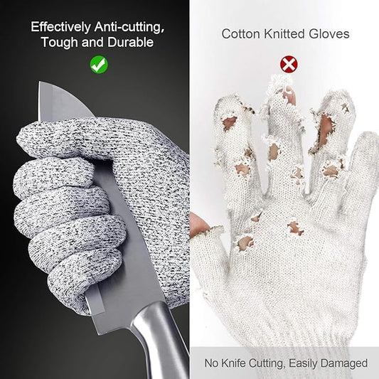 Cutting Gloves, 2 Pairs Cut Resistant Gloves, Cut Proof Gloves Kitchen | Cutting Gloves for Chef, Cut Gloves, Tesuchan