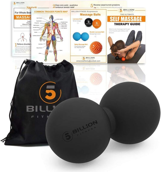 Peanut Massage Ball - Double Lacrosse Massage Ball & Mobility Ball for Physical Therapy - Deep Tissue Massage Tool for Myofascial Release, Muscle Relaxer, Acupoint Massage
