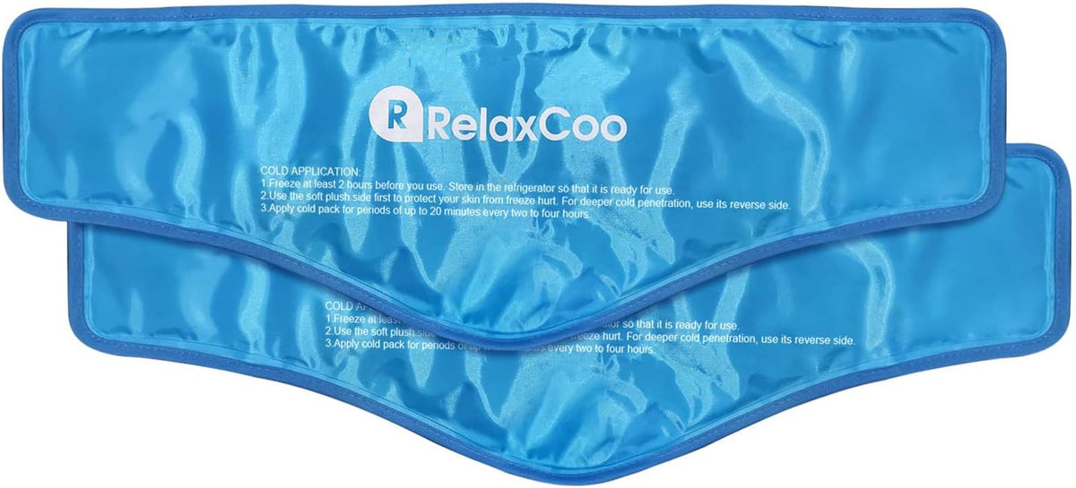 RelaxCoo Neck Ice Pack Wrap, Reusable Gel Ice Pack for Neck Shoulders, Cold Compress Therapy for Pain Relief, Injuries, Swelling, Bruises, Sprains, Inflammation and Cervical Surgery Recovery
