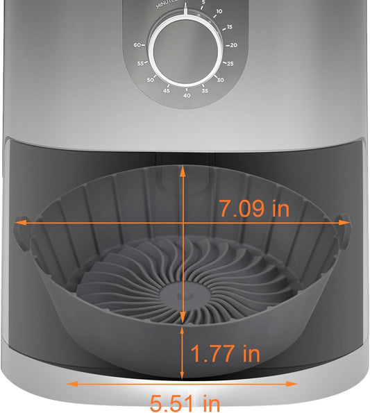 3Pcs Round Silicone Air Fryer Liners Reusable for 1-2qt Air Fryers | Food-grade Silicone, Fit for Small Air Fryers, Cost-Effective, Non-Stick Air Fryer, Convenient Side Handles for 2qt Air Frye