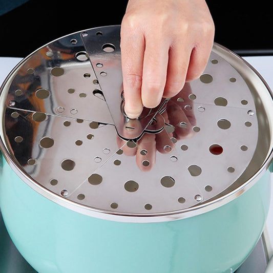 Adjustable Stainless Steel Spill Stopper Lid Cover - Anti-Spill, Anti-Fade, Space-Saving, Fits Various Pots, 8.85 Inch, Silver