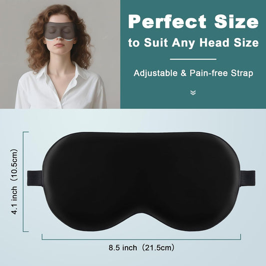 Sleep Mask for Side Sleeper Women Men, Eye Mask for Sleeping Light Blocking, 3D Contoured Cup Sleeping Mask, Soft Breathable Sleep Eye Mask with Adjustable Elastic Strap for Travel Pink