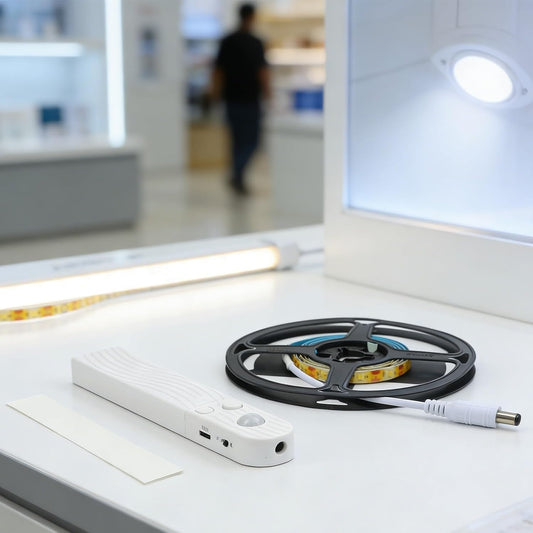 FABULETTA Led Motion Sensor Light Strip, Human Body Infrared感应 + Light Control + Long Light Mode, Adjustable Timer 15S-5Min(warm light-1M)