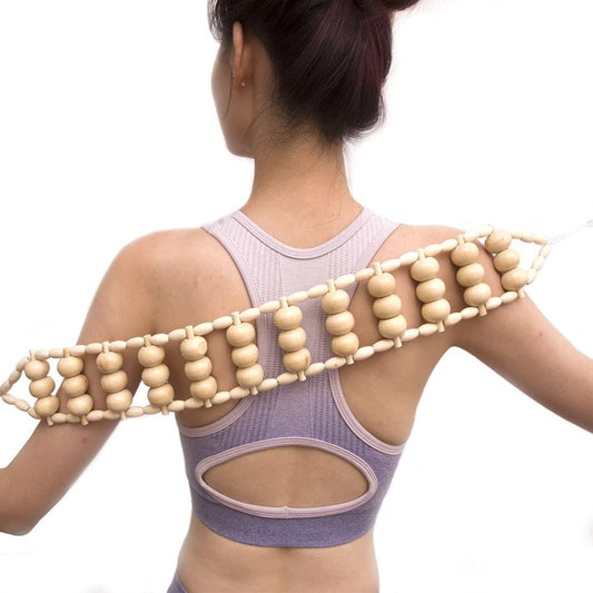Wooden Therapy Massage Tools for Body Sculpting, Back Massage Roller Rope, Manual Cellulite Massage Maderoterapia Kit for Body Shaping, Neck Leg Muscle Pain Relief