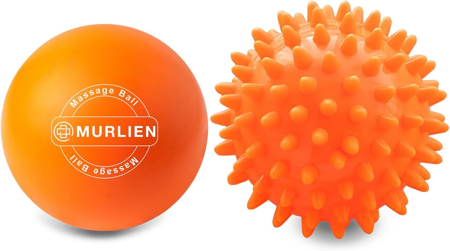 Massage Ball Set, Spiky Ball & Lacrosse Ball for Body Massage, Muscle Relief, Deep Tissue, Myofascial Release, Massager for Neck, Shoulder, Back, Foot or Muscle Tension (Blue)