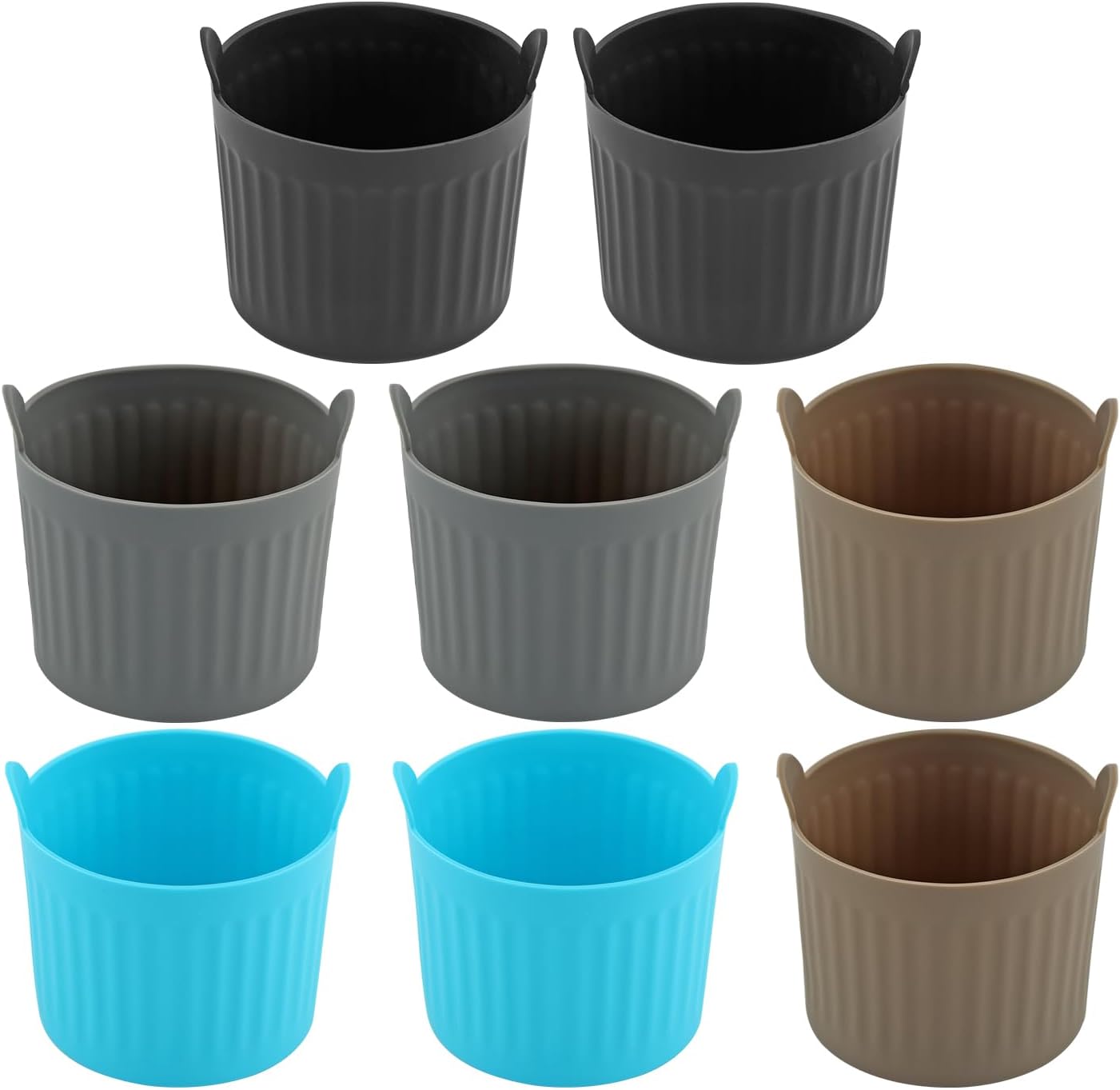 8 Pcs Air Fryer Baking Ramekins, Reusable Silicone Muffin Cups, Non-Stick Egg Bite Mold Baking Cups Air Fryer Accessories for Eggs, Muffins, Cupcakes, Puddings, Tarts, Custards(COLOR:Multi)