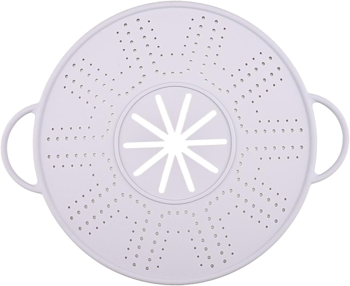 Spill Stopper Lid Silicone Boil Splatter Screen Pot Cover with Double Handles Anti Overflow Mat Heat Resistant for Cooking and Steam, Green