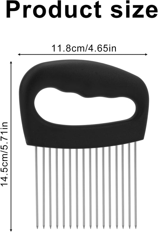 Onion Holder for Slicing, Extra-Large Stainless Steel Tomato and Potato Slicer with 16 Long Needles Versatile Food Slice Holder Home Kitchen Tool for Meat Onion Tomato Potato