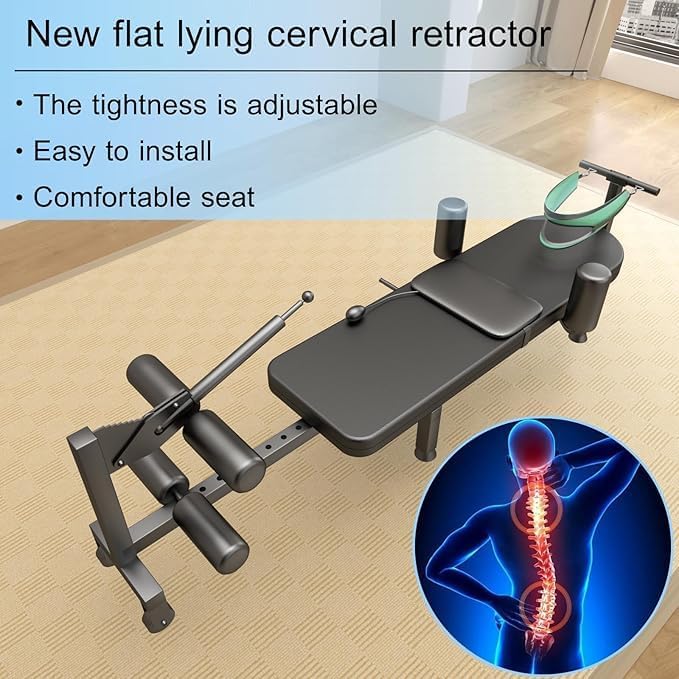 Fitness Full Body Lumbar Traction Table, 74.8IN Adjustable Spinal Decompression Stretch Machine,Spine Stretching Bed for Lower Back