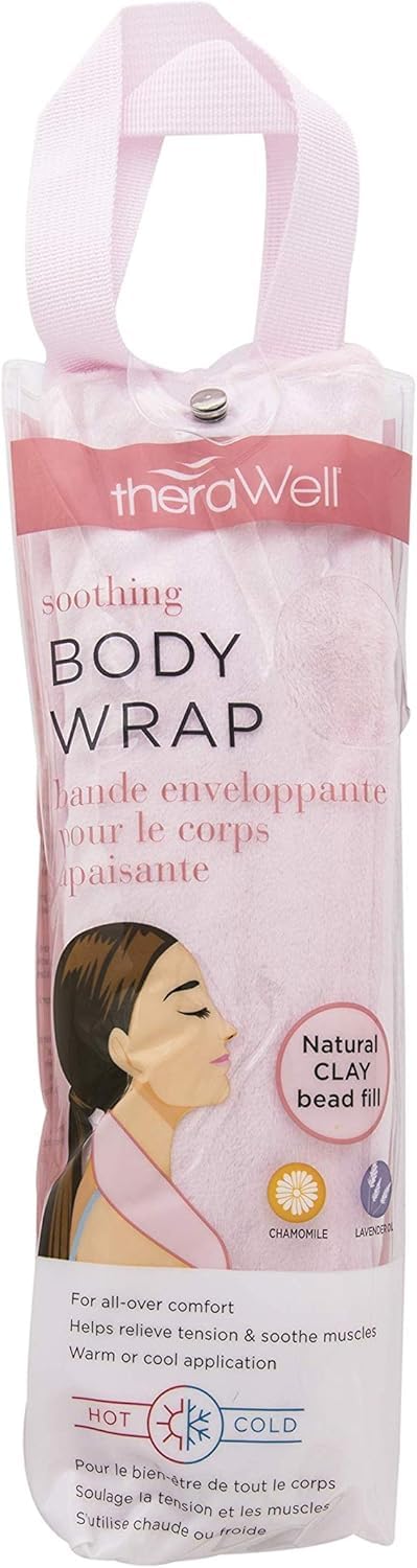 Warming Clay Bead Body Wrap Heating Pad, Perfect for Neck & Shoulder, Hot Cold Therapy Wrap with Lavender & Chamomile Scent, Pink, Pack of 1