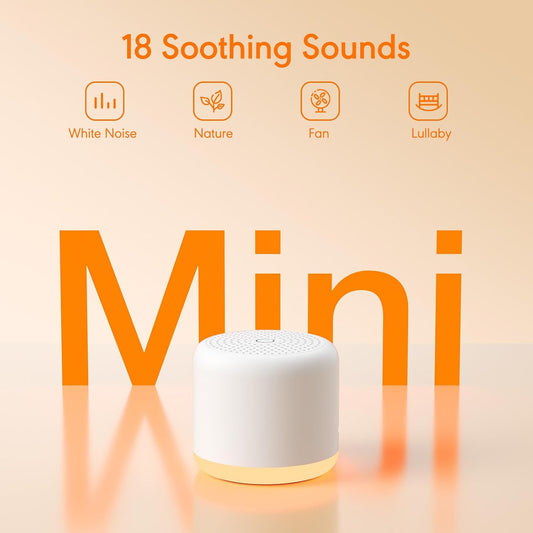 White Noise Machine with Night Light, 18 Soothing Sounds Portable Sound Machine for Baby Adults, Mini Travel Sound Machine for Sleeping with Memory Timer, Office Hotel Gift