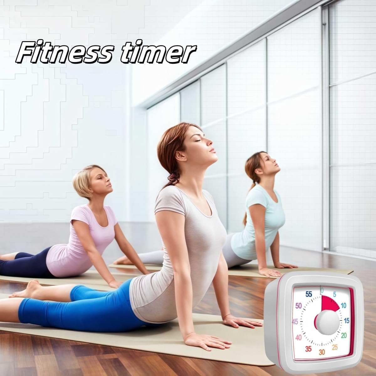 60 Minute Visual Timer for Kids and Adults, Non-Ticking 5.5 Inch Large Visual Countdown Timers for Classroom Desk, Kitchen Timer for Meeting, Working, Home and Cooking (White)