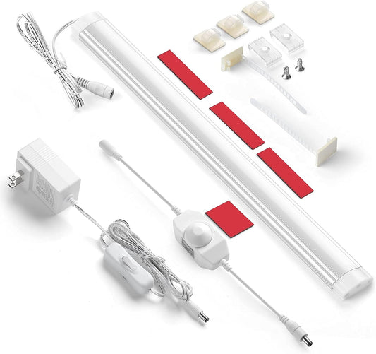 Motion Sensor LED Light Bar Kit. Plug in. Perfect to Work as Motion Activated Lighting for Under Cabinets Closets Wardrobe Hallway Stair Beds Garage Kitchen. 1-Light-Bar. Warm White 3000K