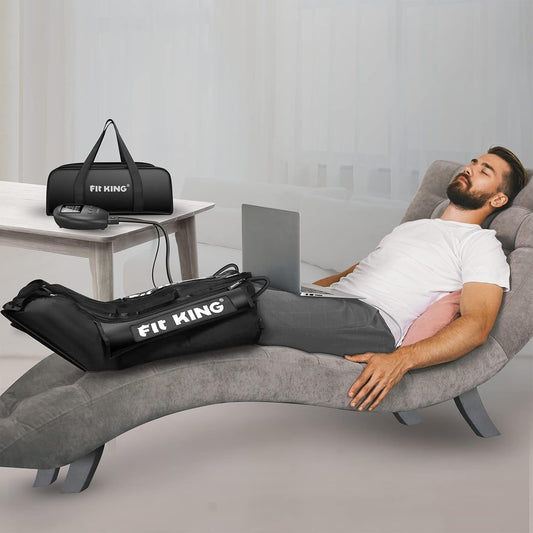 FIT KING Air Compression Leg Massager for Recovery, Foot and Calf Massager | Sequential Boots for Muscle Relaxation, Zipper Wearing, Not Cordless, FSA-HSA