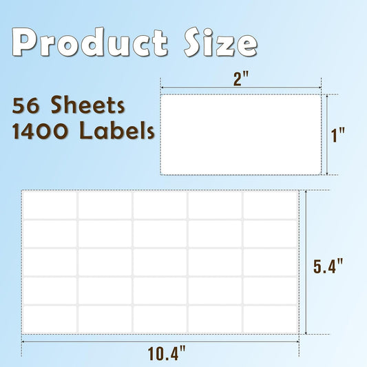 Homrelaxy 1400 Pcs 1"x2" Blank Removable Freezer Labels for Food Containers | No Residue Food Labels, Waterproof & Oil-Resistant & Tear-Resistant Stickers for Jars, Pantry Organization