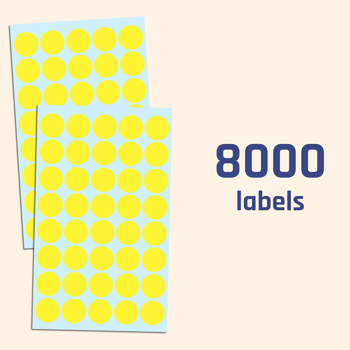 3/4" Round Colored Dot Stickers Labels - 10 Colors