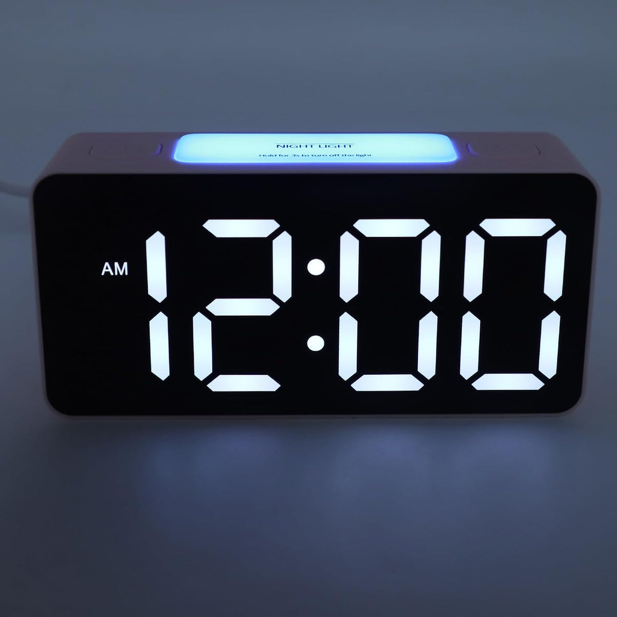 Pongnas Vibrating Alarm Clock with Bed Shaker for Sleepers LED Display 15 Color Modes Dual Alarms 5 Volume Levels 12 24 Hour Format Snooze Function