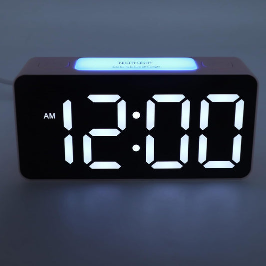 Extra Alarm Clock, Large LED Display Dual Alarm Clock with Bed Shaker, LED Digital Bed Shaking with Corded for Heavy Sleepers