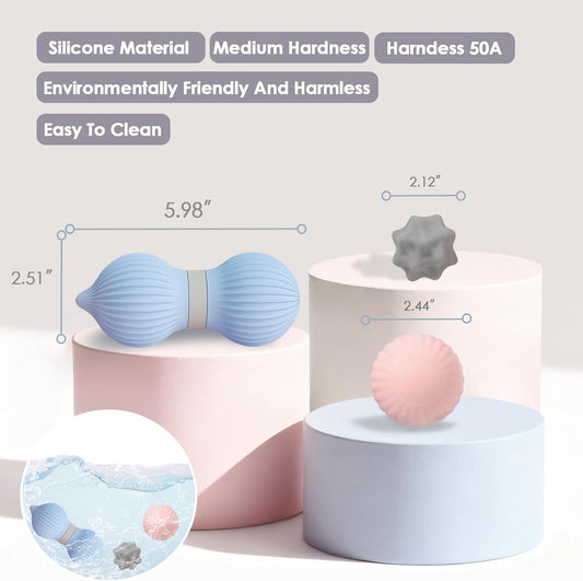 3-Piece Silicone Lacrosse Ball Set for Deep Tissue and Trigger Points - Smooth, Textured, and Spiky Massage Balls for Myofascial Release, Muscle Knots & Plantar Fasciitis