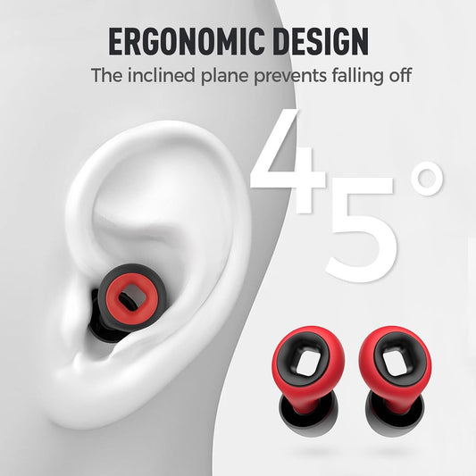 Motorcycle Ear Plugs Wind Noise,45db Moto Earplugs Riding,Motorcycle Hearing Protection,Reusable Wind Noise Cancelling Earplug for Motorbike,Touring,Racing,Riding,Sleep,Concerts (Black and Red)