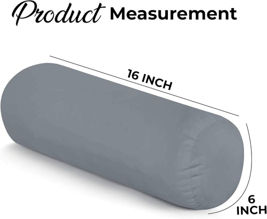 Utopia Bedding Bolster Pillow Inserts, 6x16 Neck Roll Pillow, 2 Pack, White | Cylinder pillow, Round design, cervical & knee support pillow for sleeping, Massage relaxing and recovery, Set of 2, White