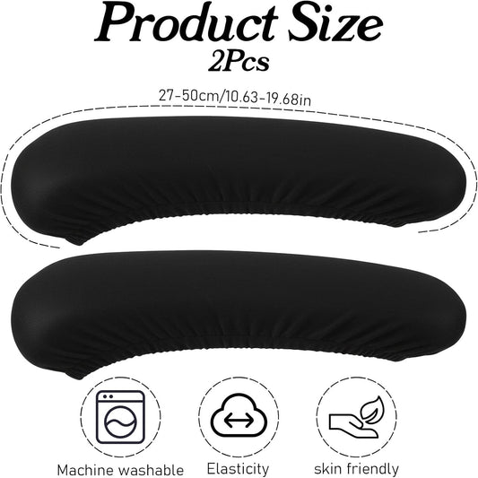2-Pack Arm Rest Pads for Office Chairs,Black Computer Chair Arm Rest Pads,Stretchable & Removable Universal Arms Rests Covers for Office Chair, Gaming & Desk Chairs