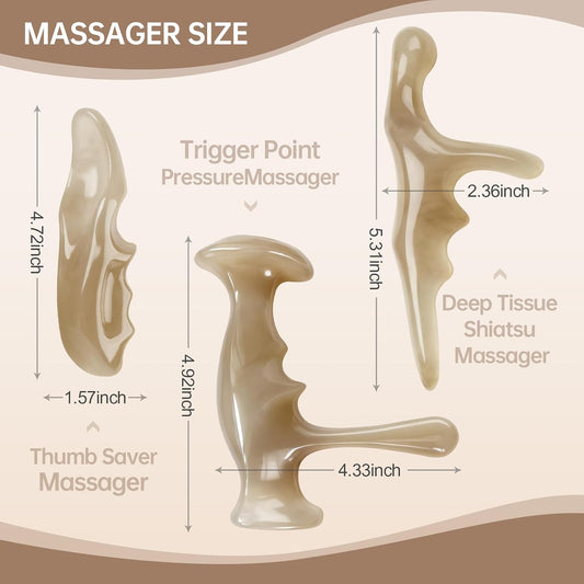 Manual Trigger Point Massage Tool With Thumb Saver For Deep Tissue Massage
