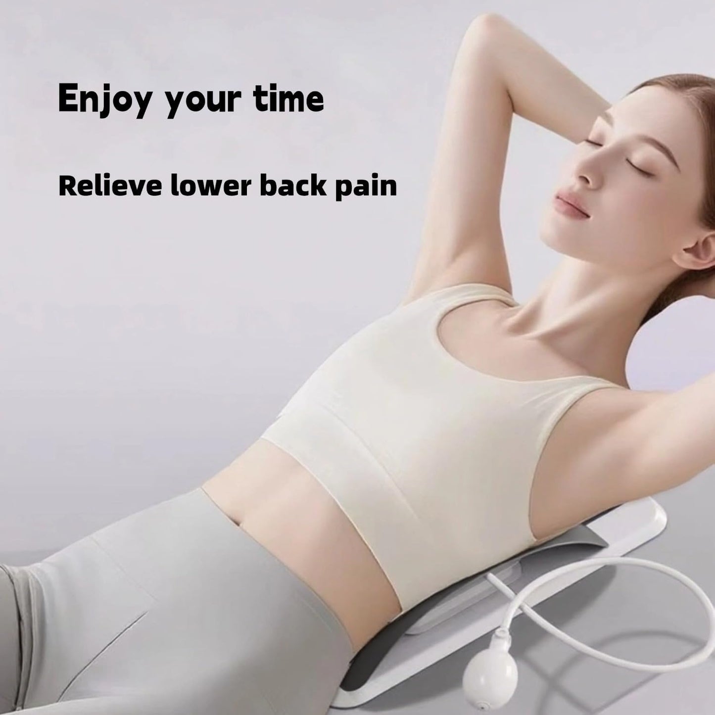 Back Stretcher for Lower Back Pain Relief, Adjustable Lumbar Traction Device, Spinal Decompression Board with Acupressure Points, Posture Corrector for Women and Men