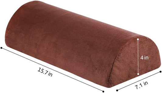 Memory Foam Bolster Pillow for Neck Back Lumbar Spine Legs Knee Pain Relief Pillow Support Multi-use (Brown)
