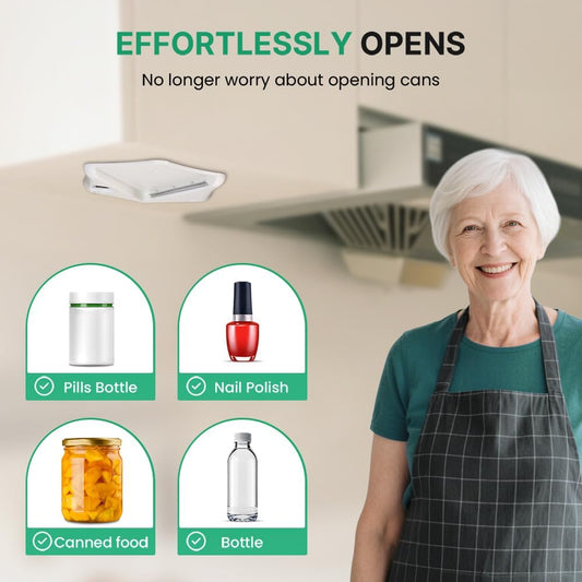Under Cabinet Jar Opener, Opens Lids Up to 5 Inches - Extra Strong Leverage for Tough Jars & Large Cans, Built-in Bottle Opener - Top Rated for Seniors, Weak Hands & Arthritis Sufferers