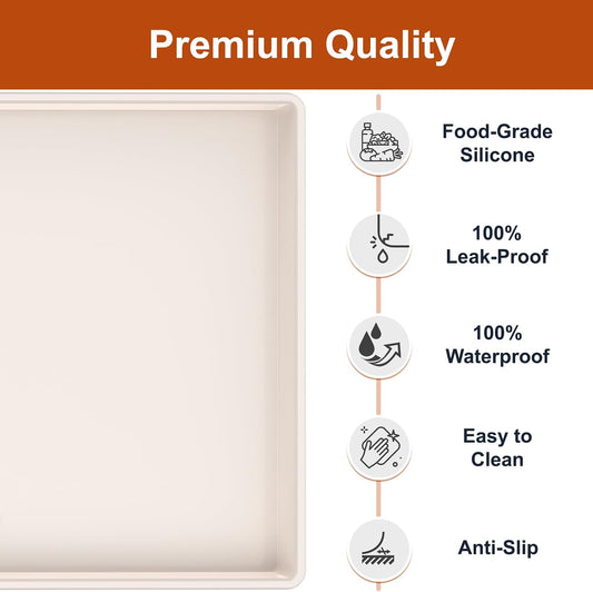 34" x 22" Extra Thick Silicone Mat Waterproof with Raised Edge, | Under Sink Mat for Kitchen & Bathroom, Kitchen Cabinet Liner, Multi-Purpose for Storage & Protection